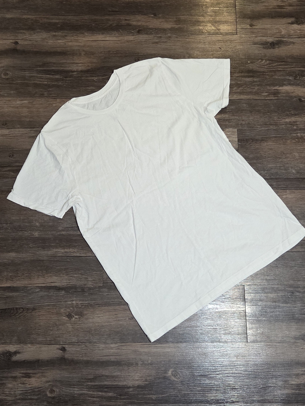 Men's White T-Shirt Crew Neck Short Sleeve Solid Regular Fit Tee